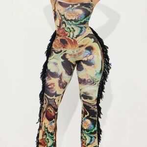 Multicolor Abstract Print Jumpsuit